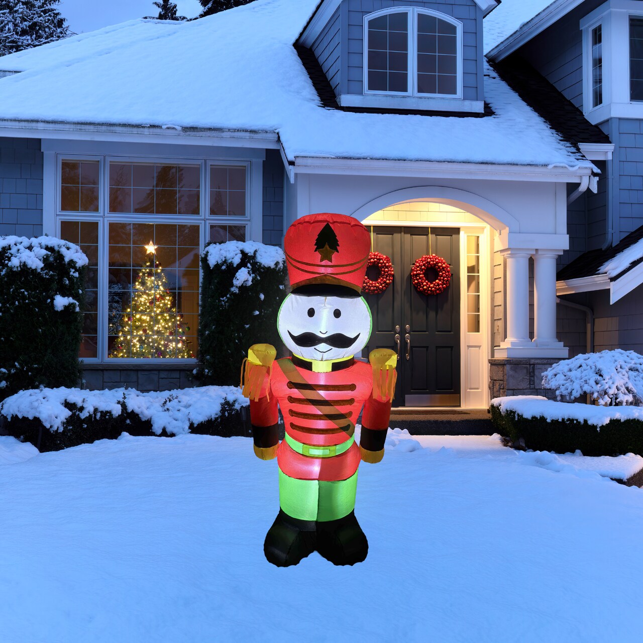 Northlight LED Lighted Inflatable Soldier Nutcracker Outdoor Christmas Decoration - 4.25'